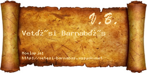 Vetési Barnabás névjegykártya